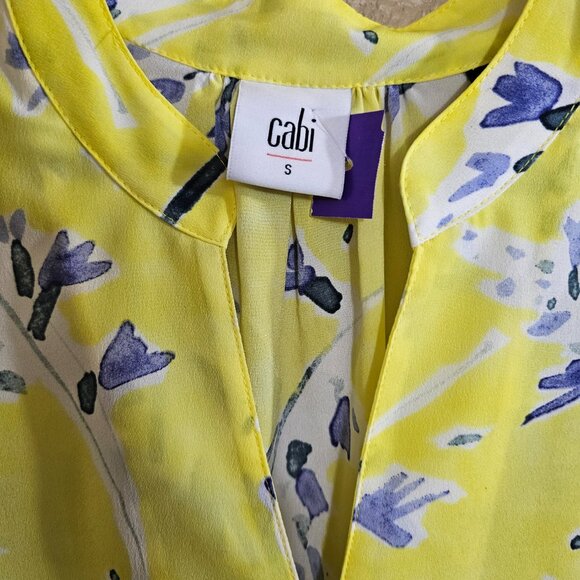 CABI #5213 Stevie Sunny Days Yellow Floral Blouse~Size S - Picture 7 of 10